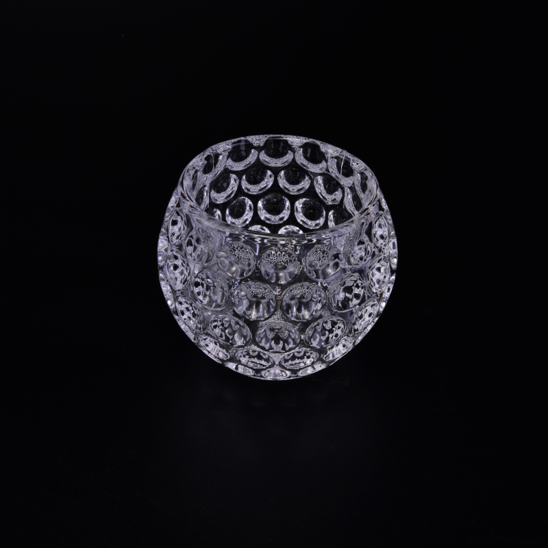 Diamond collection sphere glass candle holder