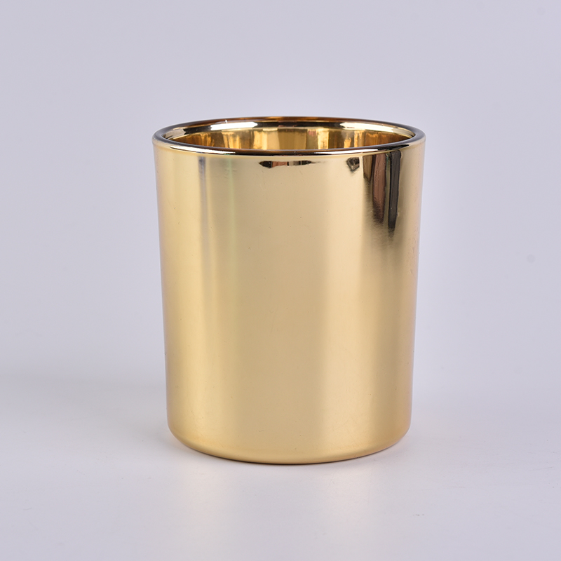 8oz 10oz 12oz Gold Cylinder Glass Candle Holders