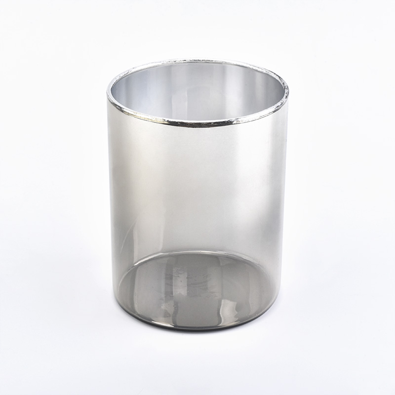 Ion plating cylindrical glass candle holder