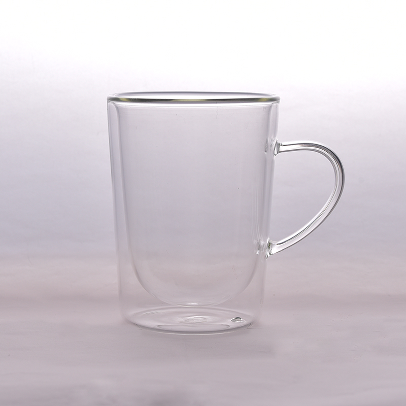 Double-wall glass drinking mug