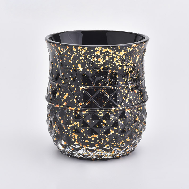 10oz black color glass wedding candle holder