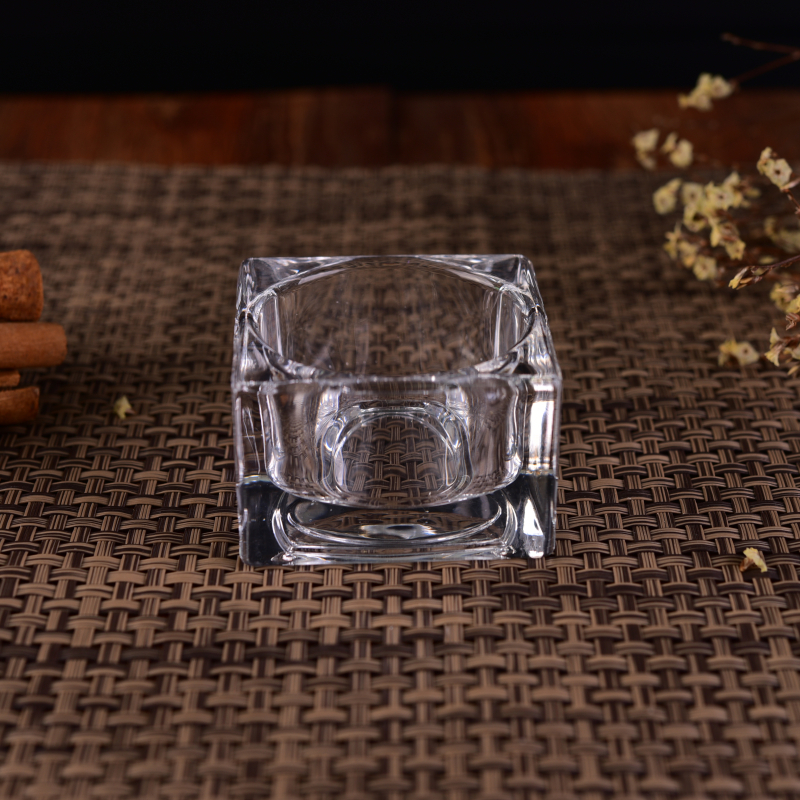 Shot tealight square glass candle holder