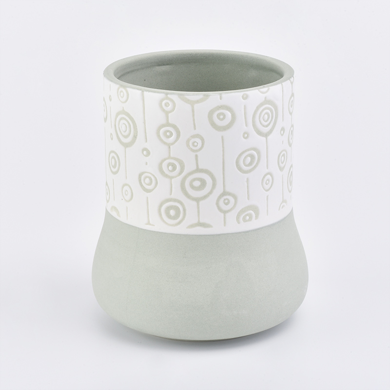 Green ceramic candle jar 8 oz capacity