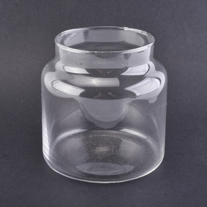 565ml transparent mouth blown candle jar wholesale