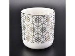 10oz white ceramic candle cup with gold printing