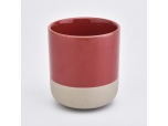 12oz ceramic candle holder with coloured glaze candle jar