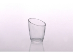 130ml ellipse bevel cut glass candle holder