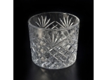 16oz Diamond Clear Glass Candle Holder Decoración para el hogar