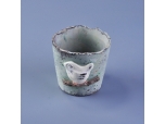 177ml irregular green unique bird ceramic candle holder