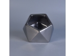 200ml silver gray  irregular polyhedron ceramic candle holder