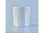 300ml white ice crack cylinder glass candle holder