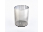 307ml smokey gray cylinder glass candle vessel