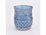 350ml luxury blue glass decorative candle holder