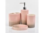 4 pieces bathroom ware set of pink ceramic bathroom accessory sets