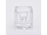 40ml Clear Glass Candle Holder with Thick Wall in Square Shape Home Decor Wholesales