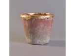 430ml natural red cement candle holder with gold foil