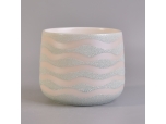 439ml pearly lustre water ripple ceramic candle jar flowerpot