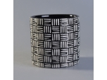 580ml simple black check pattern ceramic candle holder