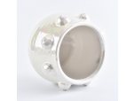 690ml iridescence ion plating white glaze ceramic candle holder