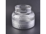 695ml silver cutting marks design glass candle holder