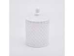 6oz palace style spray white glass candle jars home decorations candle holder with lid