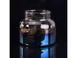 800ml Gradient blue ion-electroplating diamond glass candle jar