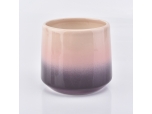 Best selling luxury two-color round bottom ceramic candlestick 10oz hot home decoration