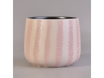 Black inside special pink ceramic glazed candle jar