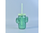 Cactus Shaped Glass Jar in Green