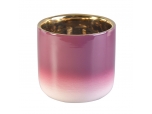 Ceramic candle jar with Gold electroplating and spray color