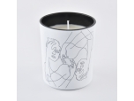 Christmas Matte White Laser Engraving Glass Jars For Candle