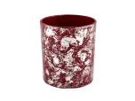 Custom high quality white printing dust and red glass candle jars