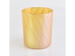 Cylinder glass candle vessel gold desert pattern