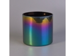 Cylindrical  colorful glass candle container