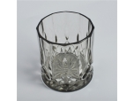 Diamond embossed bottom home decoration high quality glass candle holder