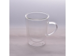 Double-wall glass drinking mug