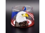 Eagle Pattern Decal Hurricane glass candle holder