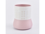 Elegant engraved ceramic candles jar cylinder candle jar for home deco