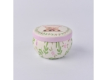 Flower pattern tin plate candle jars wholesales