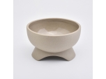 Footed Sandy Matte Ceramic Candle Bowls Ceramic Candle Holder Wholesales