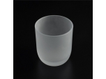 Frosted candle holder with Bottom round shaped