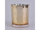 Glass candle jar with silk screen pattern