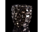 Glass polka-dotted dark color electroplate candle holder