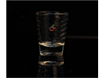 Glass tumbler with ripple pattern