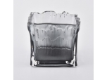 Gray Square Glass Candle Vessel