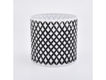 Grid pattern hand-drawing glass candle holders for home decorations