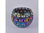 Hand made colourful ball glass candle holder for decoration