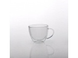 Heat resistant dishwasher safe double-wall glass drinking mug