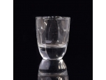 Heavy round bottom geometry shape glass cup candle holder