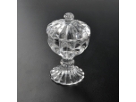 High quality crystal clear Candle Stand with lid luxury tableware